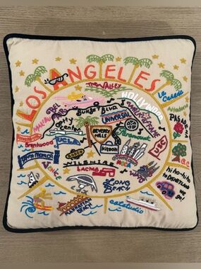 Catstudio // Los Angeles Hand-Embroidered Pillow